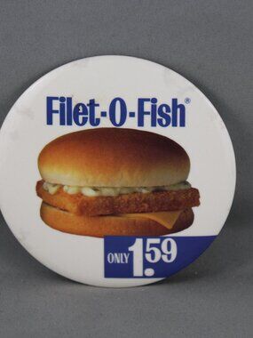 Vintage McDonalds Pin - Filet-o-Fist - 1.59 - Celluloid Pin